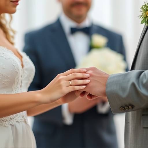 Een stel wisselt ringen uit tijdens hun trouwceremonie.