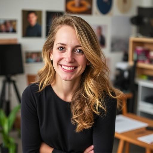 Eliza de Vries, creatieve fotograaf en beeldbewerker bij Fotografie Geluk B.V., met een vriendelijke uitstraling.